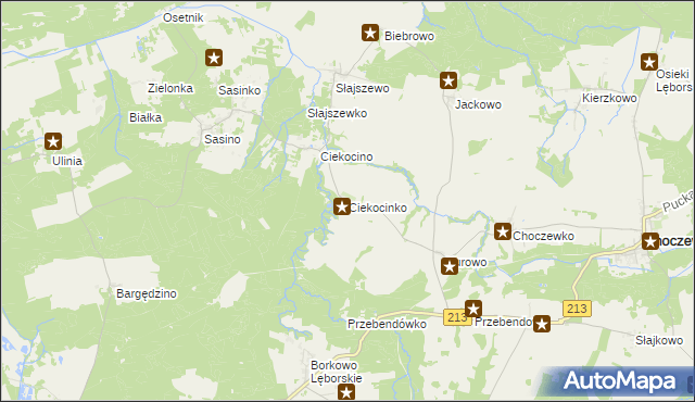 mapa Ciekocinko, Ciekocinko na mapie Targeo