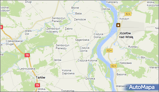 mapa Ciszyca Górna, Ciszyca Górna na mapie Targeo