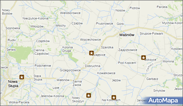 mapa Czajęcice, Czajęcice na mapie Targeo