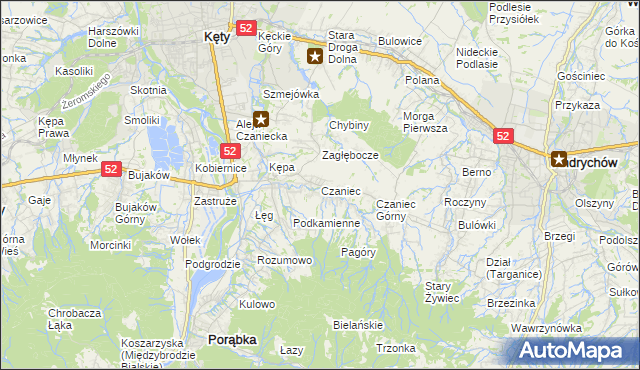 mapa Czaniec, Czaniec na mapie Targeo
