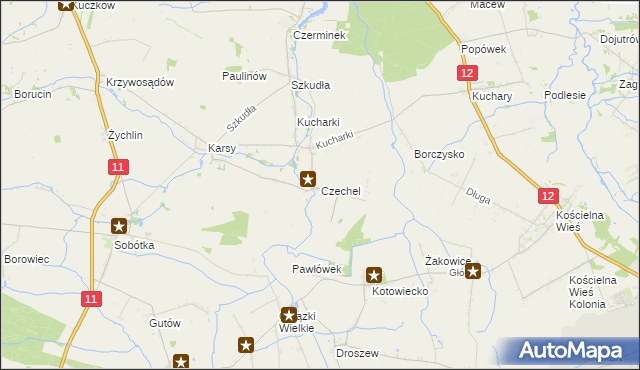 mapa Czechel, Czechel na mapie Targeo