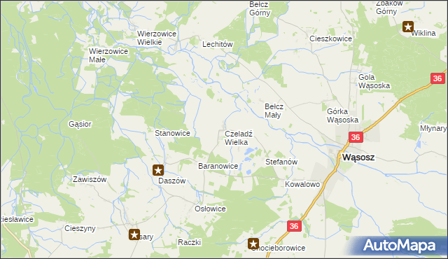 mapa Czeladź Wielka, Czeladź Wielka na mapie Targeo