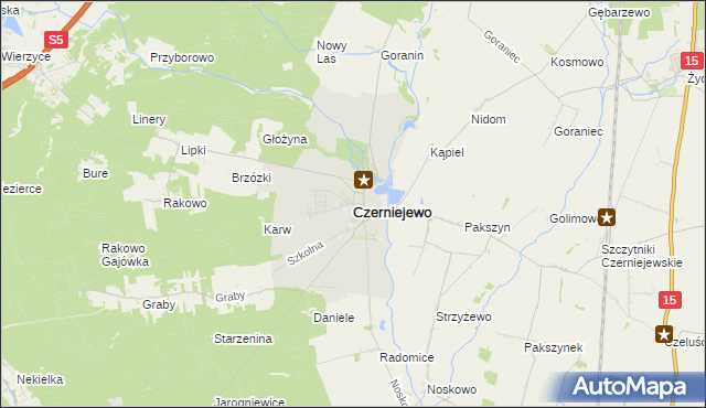 mapa Czerniejewo, Czerniejewo na mapie Targeo