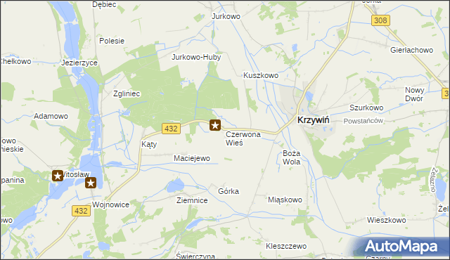 mapa Czerwona Wieś, Czerwona Wieś na mapie Targeo