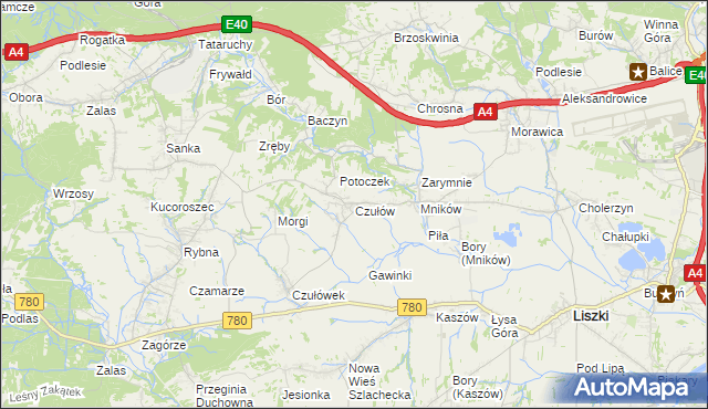 mapa Czułów, Czułów na mapie Targeo