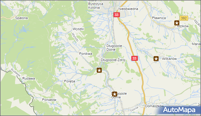 mapa Długopole-Zdrój, Długopole-Zdrój na mapie Targeo