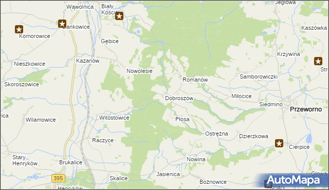 mapa Dobroszów gmina Przeworno, Dobroszów gmina Przeworno na mapie Targeo