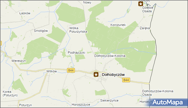 mapa Dołhobyczów-Kolonia, Dołhobyczów-Kolonia na mapie Targeo
