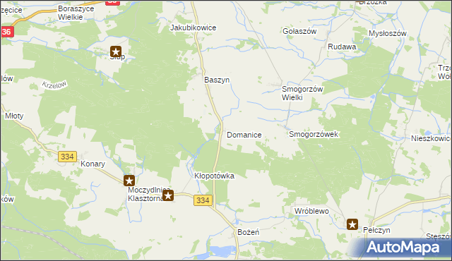 mapa Domanice gmina Wińsko, Domanice gmina Wińsko na mapie Targeo