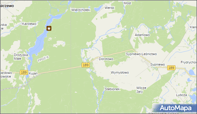 mapa Dorotowo gmina Więcbork, Dorotowo gmina Więcbork na mapie Targeo