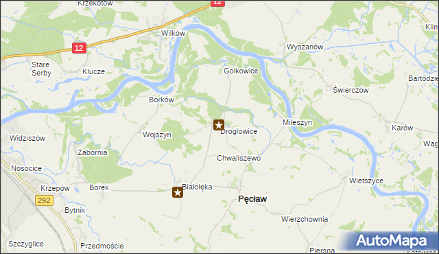 mapa Droglowice, Droglowice na mapie Targeo