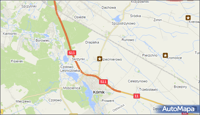 mapa Dziećmierowo, Dziećmierowo na mapie Targeo