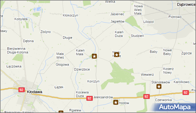 mapa Dzierzbice Osada, Dzierzbice Osada na mapie Targeo