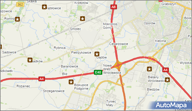 mapa Gądów, Gądów na mapie Targeo