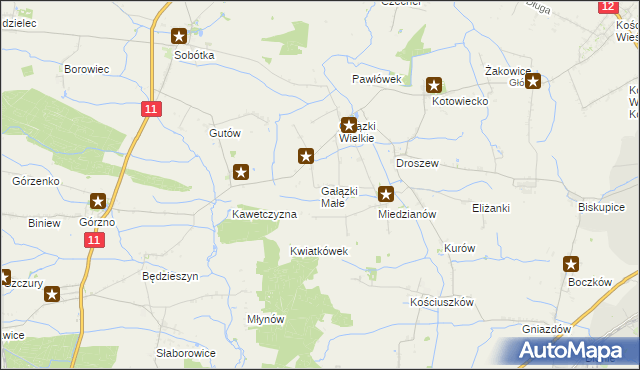 mapa Gałązki Małe, Gałązki Małe na mapie Targeo