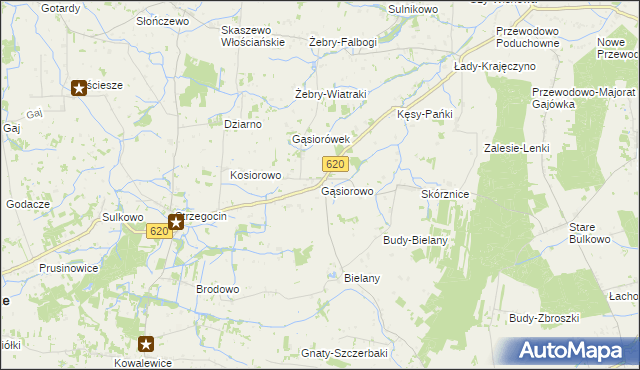 mapa Gąsiorowo gmina Świercze, Gąsiorowo gmina Świercze na mapie Targeo