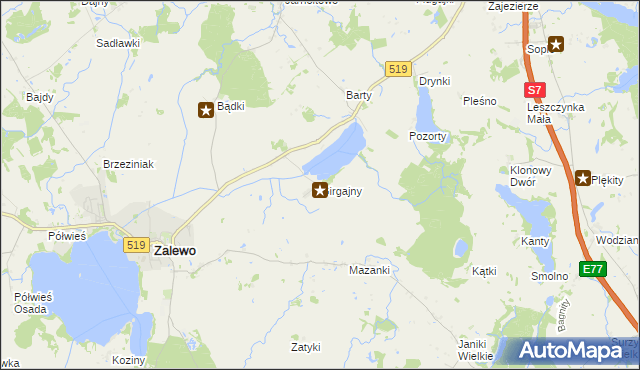 mapa Girgajny, Girgajny na mapie Targeo