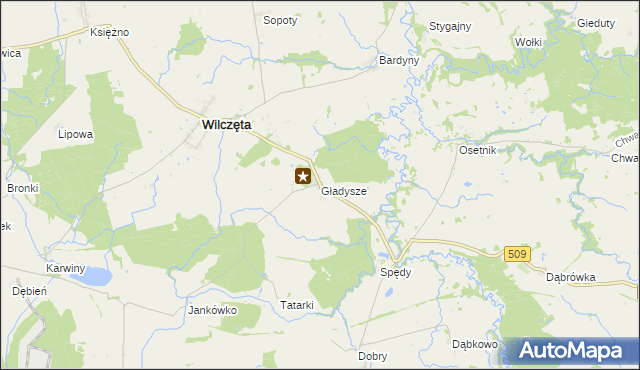 mapa Gładysze, Gładysze na mapie Targeo