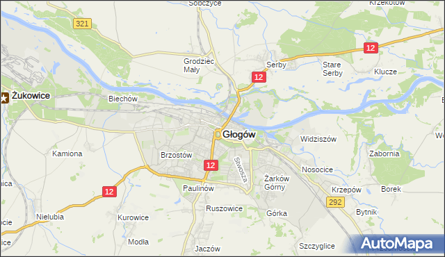 mapa Głogów, Głogów na mapie Targeo