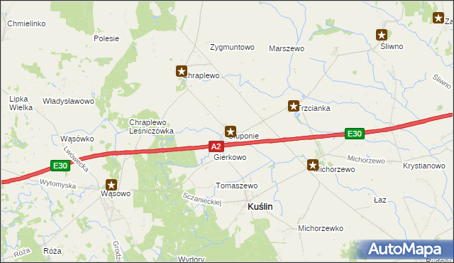 mapa Głuponie, Głuponie na mapie Targeo