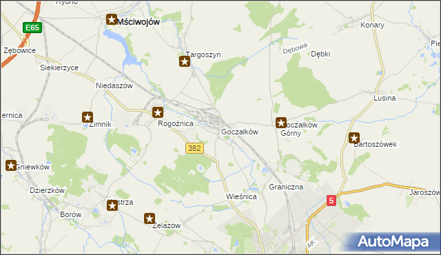 mapa Goczałków, Goczałków na mapie Targeo