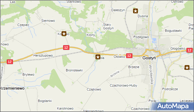 mapa Gola gmina Gostyń, Gola gmina Gostyń na mapie Targeo