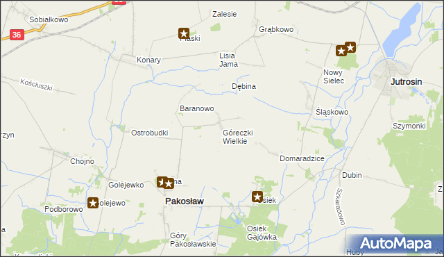 mapa Góreczki Wielkie, Góreczki Wielkie na mapie Targeo