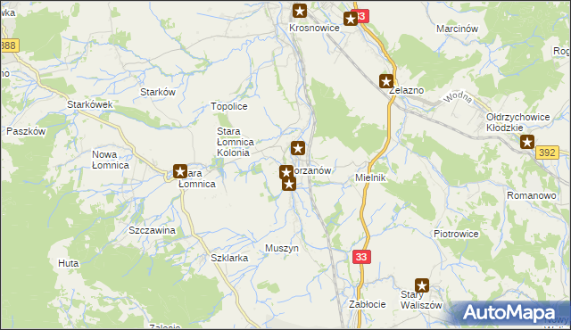 mapa Gorzanów, Gorzanów na mapie Targeo