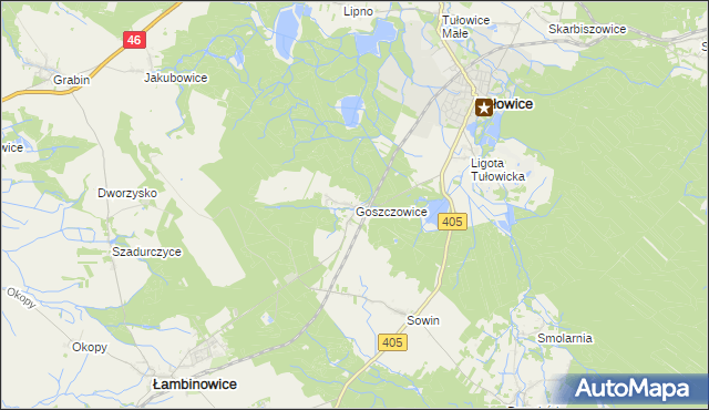 mapa Goszczowice, Goszczowice na mapie Targeo