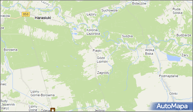 mapa Gózd Lipiński, Gózd Lipiński na mapie Targeo