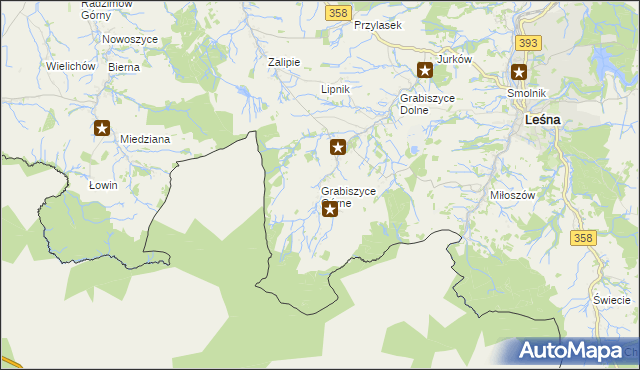 mapa Grabiszyce Górne, Grabiszyce Górne na mapie Targeo