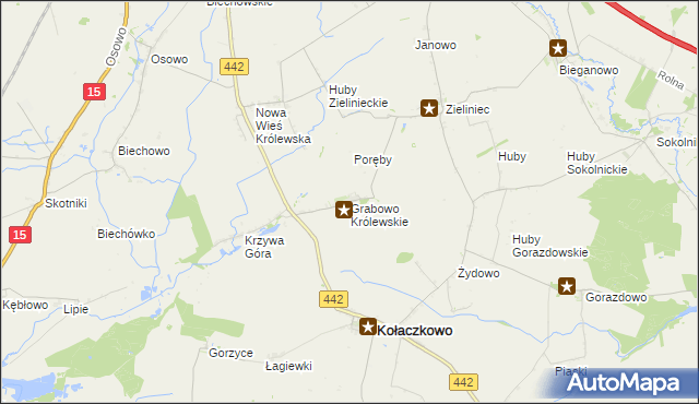 mapa Grabowo Królewskie, Grabowo Królewskie na mapie Targeo