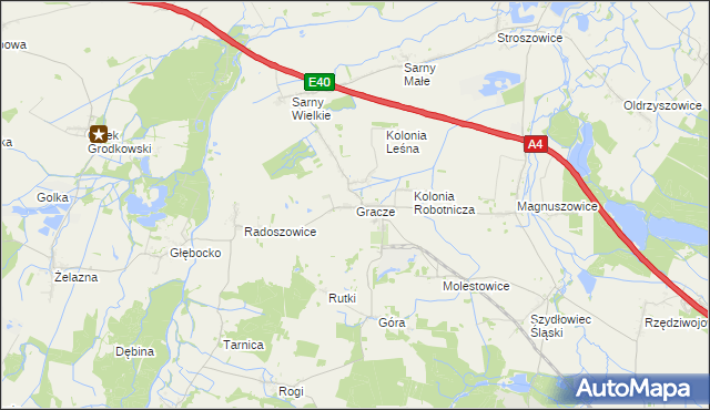 mapa Gracze, Gracze na mapie Targeo