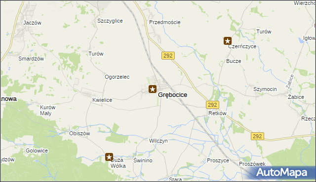 mapa Grębocice, Grębocice na mapie Targeo