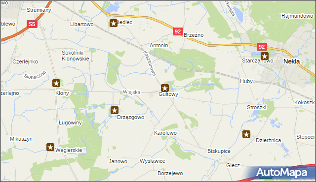 mapa Gułtowy, Gułtowy na mapie Targeo