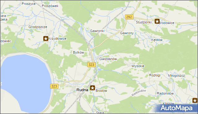 mapa Gwizdanów, Gwizdanów na mapie Targeo