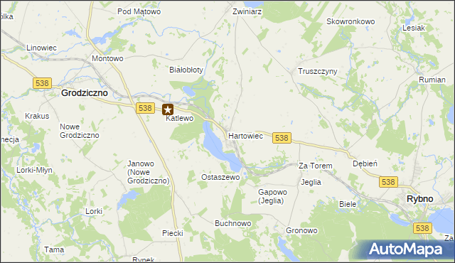 mapa Hartowiec, Hartowiec na mapie Targeo