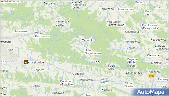 mapa Huta Gogołowska, Huta Gogołowska na mapie Targeo