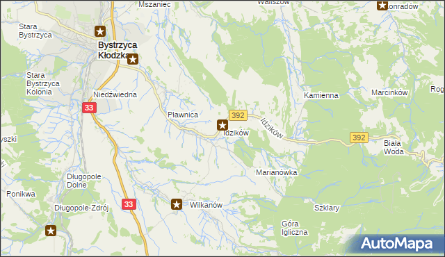 mapa Idzików, Idzików na mapie Targeo