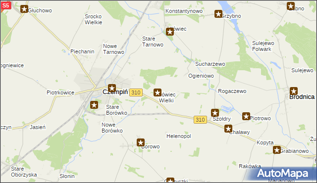 mapa Iłówiec Wielki, Iłówiec Wielki na mapie Targeo