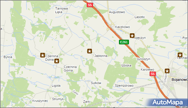 mapa Jabłonna gmina Rydzyna, Jabłonna gmina Rydzyna na mapie Targeo