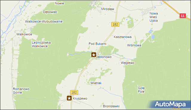 mapa Jabłonowo gmina Ujście, Jabłonowo gmina Ujście na mapie Targeo