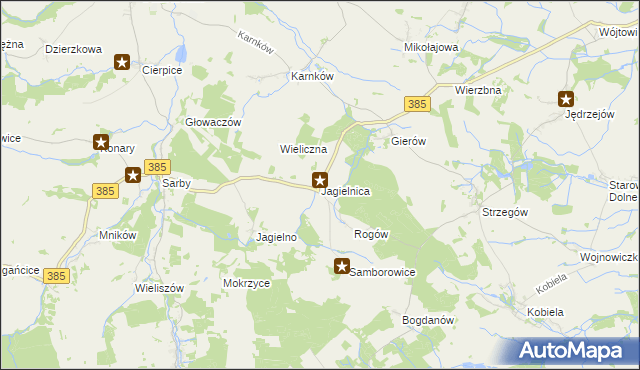 mapa Jagielnica, Jagielnica na mapie Targeo