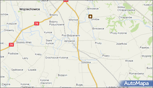 mapa Jakubowice gmina Ożarów, Jakubowice gmina Ożarów na mapie Targeo