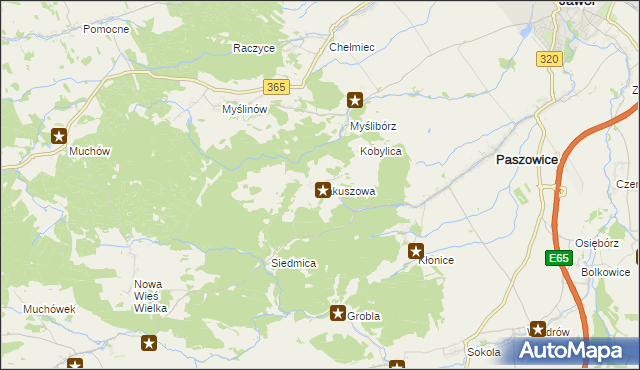 mapa Jakuszowa, Jakuszowa na mapie Targeo