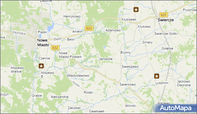 mapa Janopole gmina Nowe Miasto, Janopole gmina Nowe Miasto na mapie Targeo