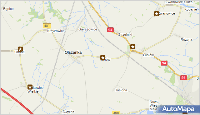 mapa Janów gmina Olszanka, Janów gmina Olszanka na mapie Targeo