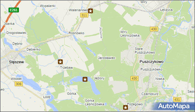 mapa Jarosławiec gmina Komorniki, Jarosławiec gmina Komorniki na mapie Targeo