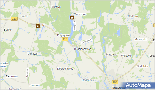 mapa Jarosławki gmina Maszewo, Jarosławki gmina Maszewo na mapie Targeo