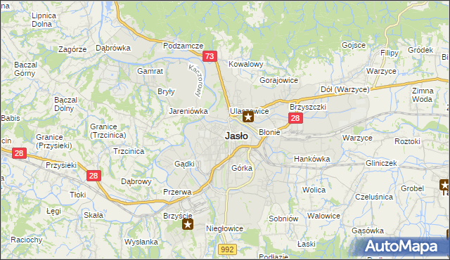 mapa Jasła, Jasło na mapie Targeo